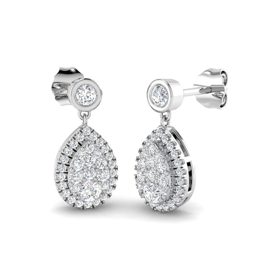 "Corey Gold Diamond Drop & Trilogy Earrings - Exquisite Luxury Jewel"