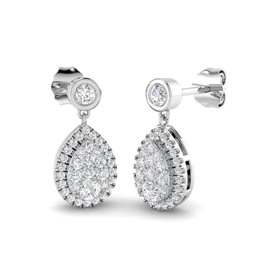 "Corey Gold Diamond Drop & Trilogy Earrings - Exquisite Luxury Jewel"