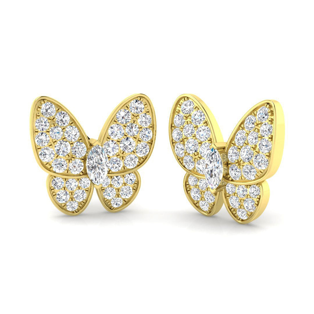 Freya 3ct Gold Diamond Shape Earrings - Elegant Luxury Jewelry