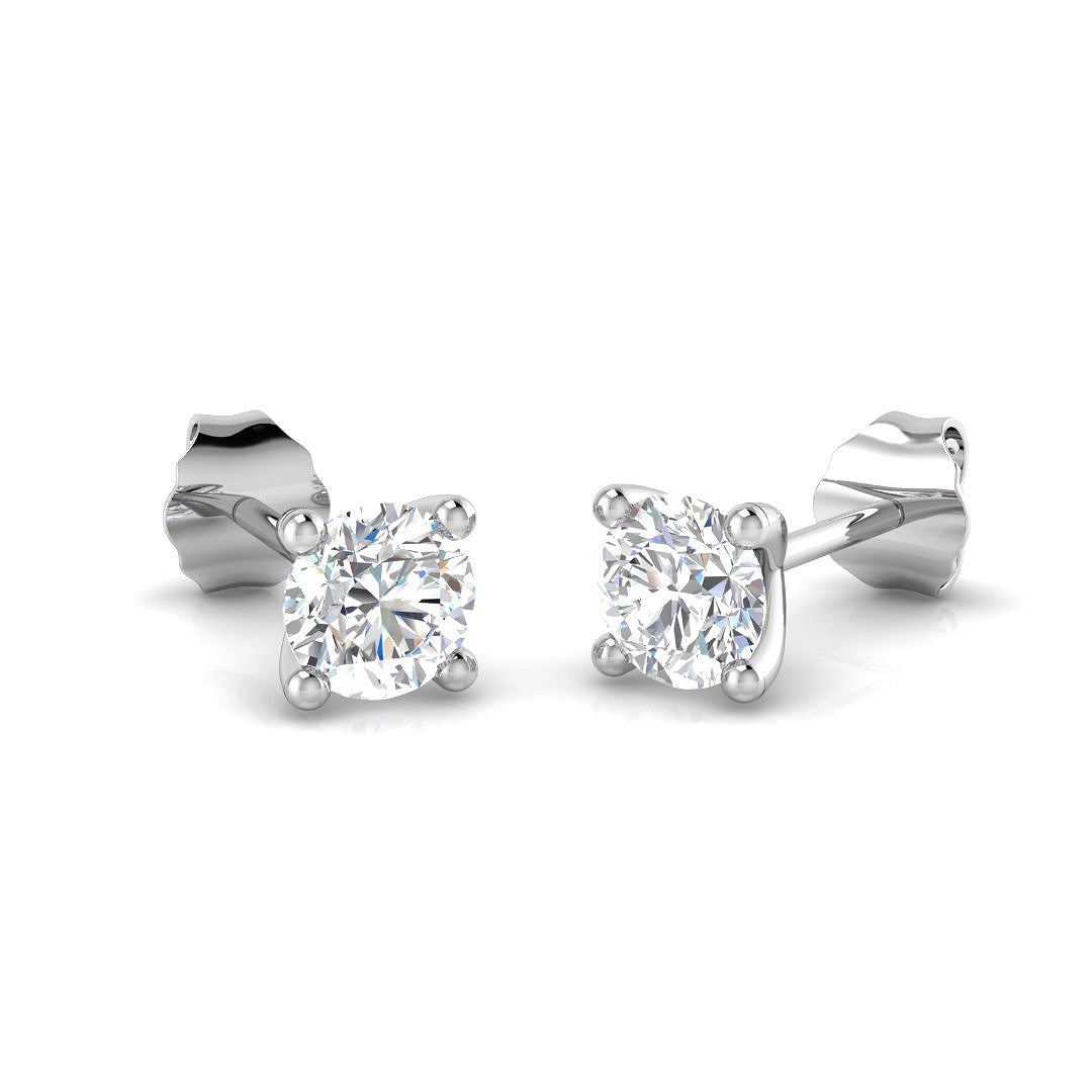 9ct White Gold 0.76ct Lab Grown Diamond Solitaire Earrings