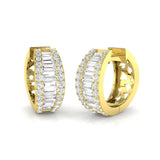 Hoop Earrings with Triple Row Mixed Diamonds | 1.5ct-2.5ct