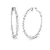 1.75–2.75Ct Natural & Lab-Grown Round Diamond Hoop Earrings | Pavé Set