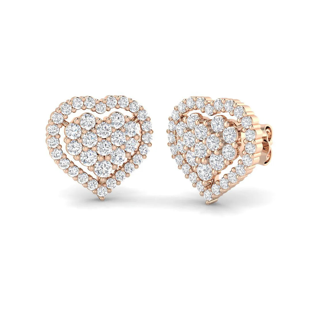 1.00 Carat Natural/Lab Grown Diamond Cluster Earring In 9K/18K Hallmarked Gold