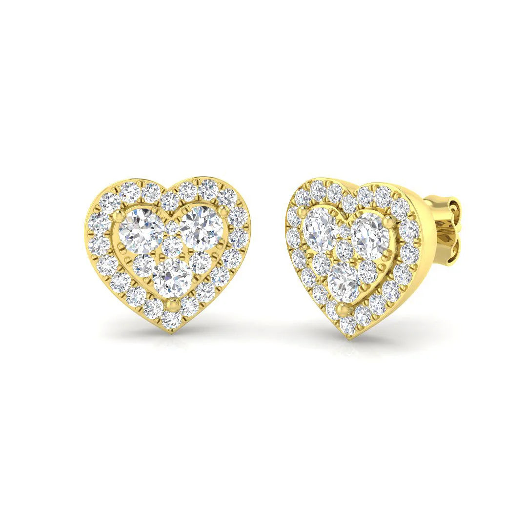 1.00 Carat Natural/Lab Grown Diamond Cluster Earring In 9K/18K Hallmarked Gold