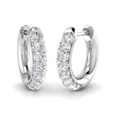 0.40 Ct Natural & Lab-Grown Round Cut Diamond Hoop Earrings | Pavé Set
