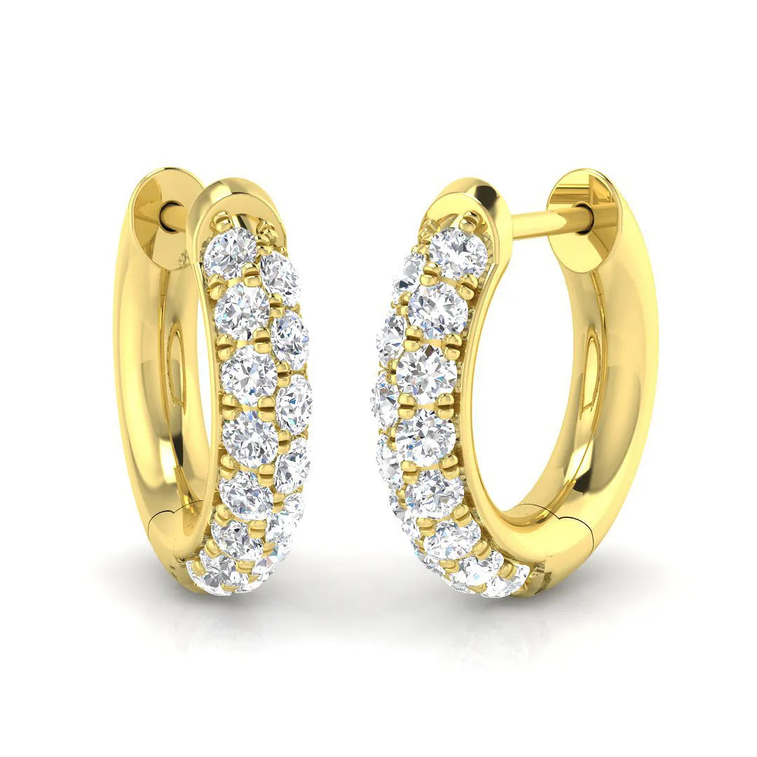 0.40 Ct Natural & Lab-Grown Round Cut Diamond Hoop Earrings | Pavé Set