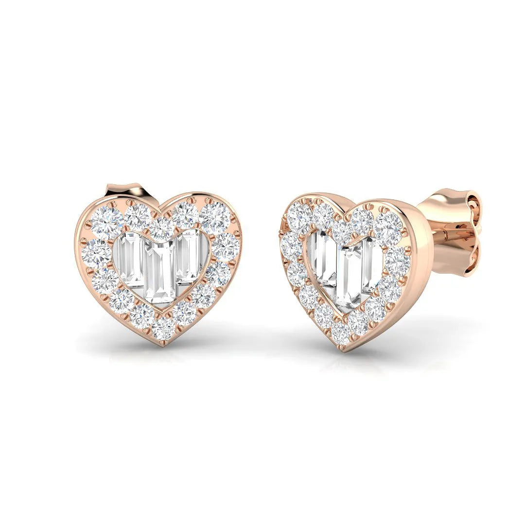 0.50 Carat Natural/Lab Grown Diamond Halo Earring In 9K/18K Hallmarked Gold