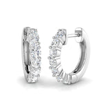 Boucles d'oreilles créoles en or 9K/18K serties de diamants ronds naturels ou de synthèse - Fabrication britannique