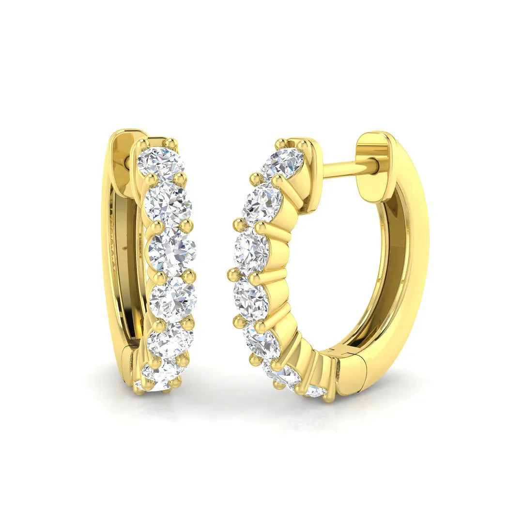 1.00 Carat Lab Grown Diamond Hoop Earring in 9K Hallmarked Gold