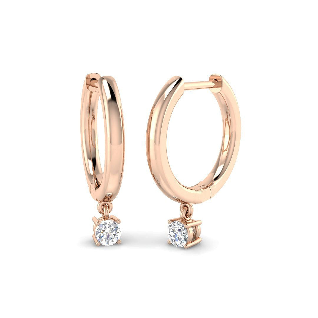 Emlyn Gold Drop & Trilogy Diamond Earrings - Elegant Luxury Jewelry