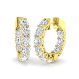 8.75 Ct Natural & Lab-Grown Round Cut Diamond Hoop Earrings | Prong Set