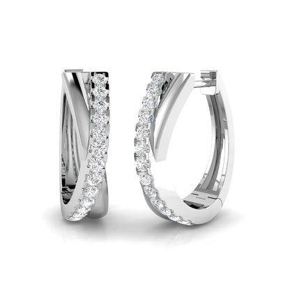 0.30 Ct Natural & Lab-Grown Round Cut Diamond Hoop Earrings | Pavé Set
