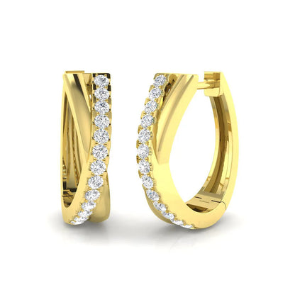 0.30 Ct Natural & Lab-Grown Round Cut Diamond Hoop Earrings | Pavé Set