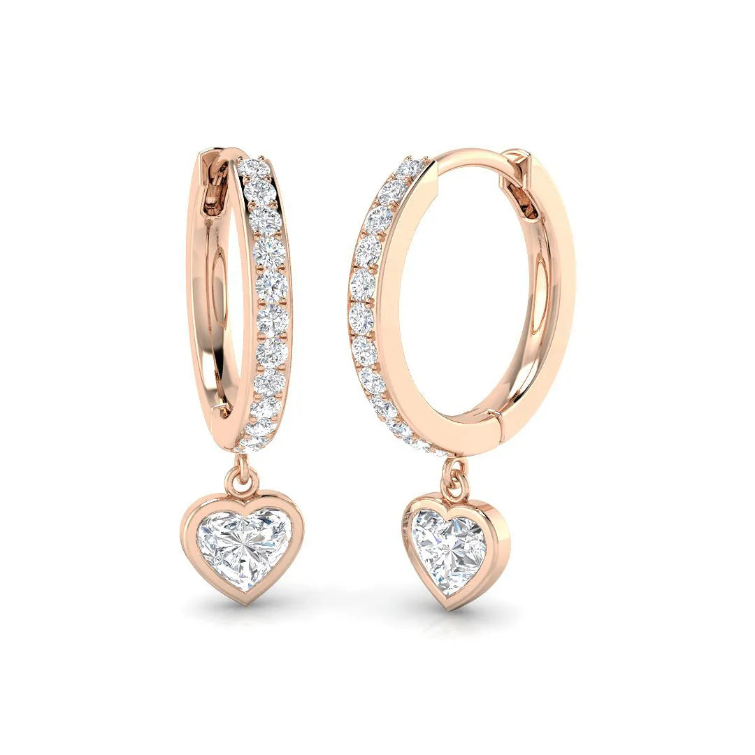 Ohrhänger mit natürlichem Diamanten in 9K/18K punziertem Gold