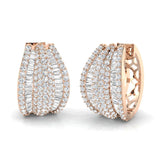 Natural & Lab-Grown Round & Baguette Diamond Hyperbola Hoop Earrings