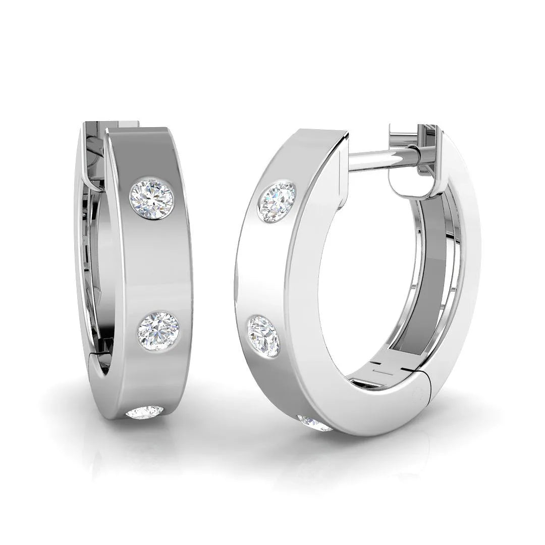 0.19 Carat Lab Grown Diamond Hoop Earring in 9K Hallmarked Gold