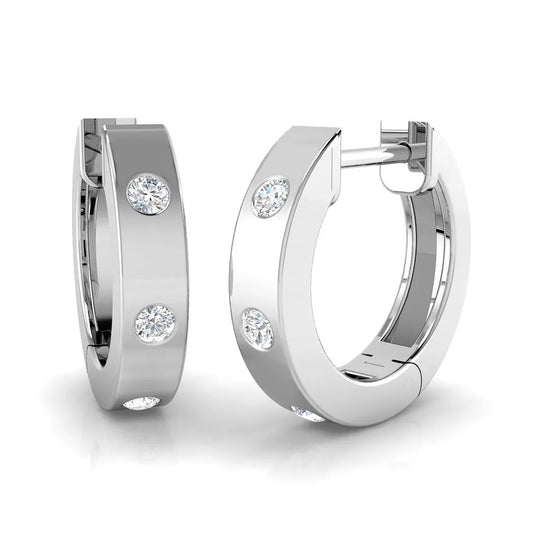 0.19 Carat Lab Grown Diamond Hoop Earring in 9K Hallmarked Gold