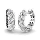 Twist Crossover Diamond Hoop Earrings Natural & Lab-Grown | Round Cut Design in 0.30 Carat