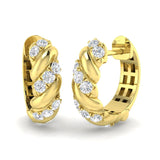 Twist Crossover Diamond Hoop Earrings Natural & Lab-Grown | Round Cut Design in 0.30 Carat