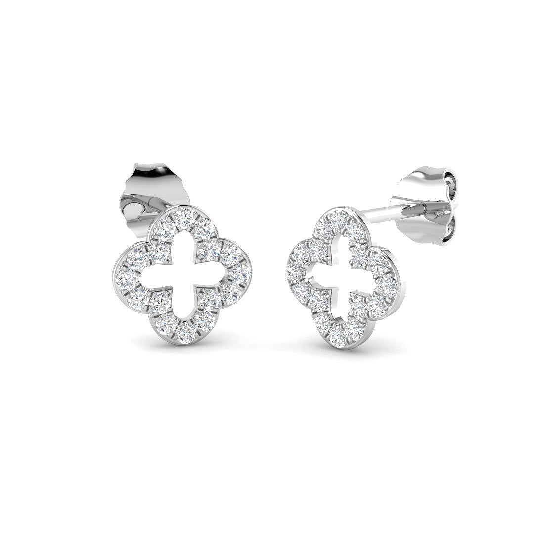 Deavy Luxury Gold Clover Diamond Earrings | Elegant 0.2ct - 0.5ct