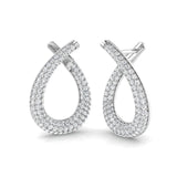 1.00ct Diamond Drop Earrings in 18K White Gold | Natural & Lab-Grown Diamonds | Teardrop Design