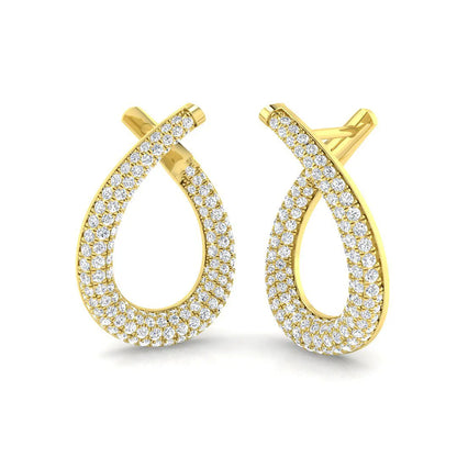 1.00ct Diamond Drop Earrings in 18K White Gold | Natural & Lab-Grown Diamonds | Teardrop Design
