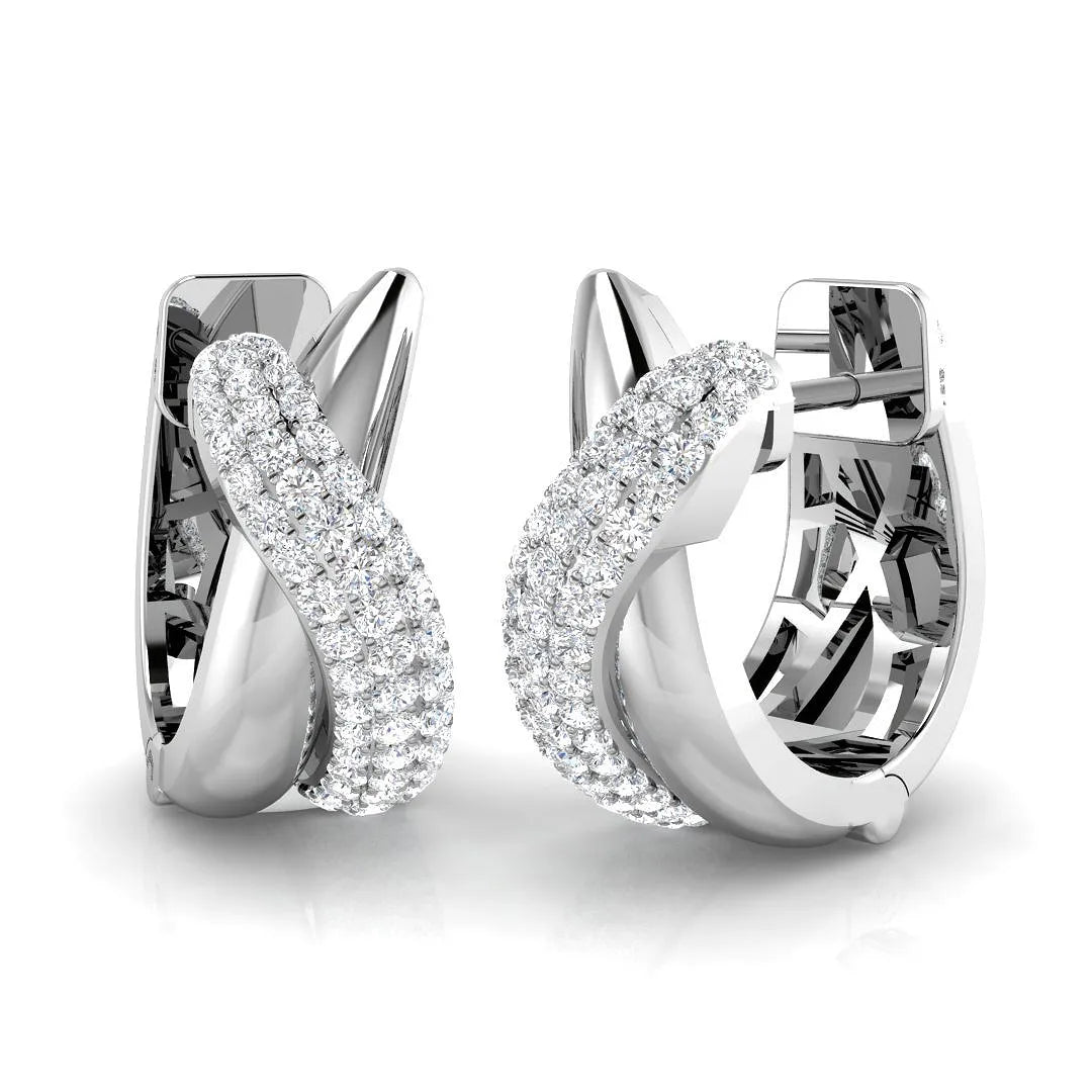 0.40ct Diamond Hoop Earrings in Twisted Design |Natural & Lab-Grown Diamonds