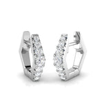 Natural & Lab-Grown Round Cut Diamond Geometric Hexagonal Design Hoop Earrings - 0.25 Carat
