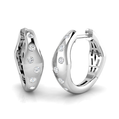 Natural & Lab-Grown Diamond Round Cut Bezel Setting Hoop Earrings | 0.20Ct Total