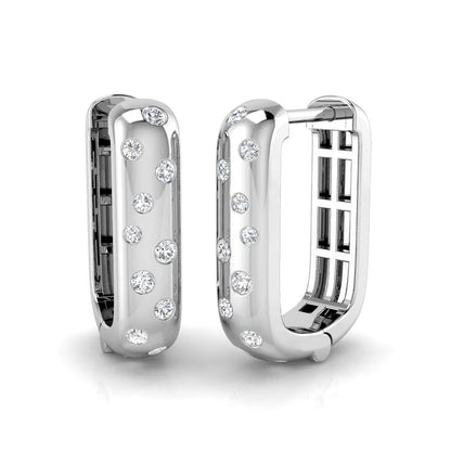 Natural & Lab-Grown Diamond Round Cut Flush Setting Hoop Earrings | 0.25Ct Total