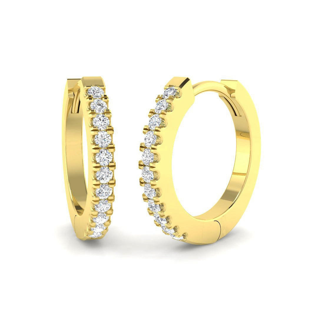 Hoop Earrings - Erfwy 0.2ct-1ct Round Cut