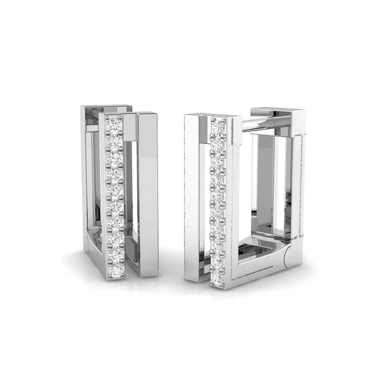 Natural & Lab-Grown Round Cut Diamond Micro pave Hoop Earrings | 0.10Ct Total