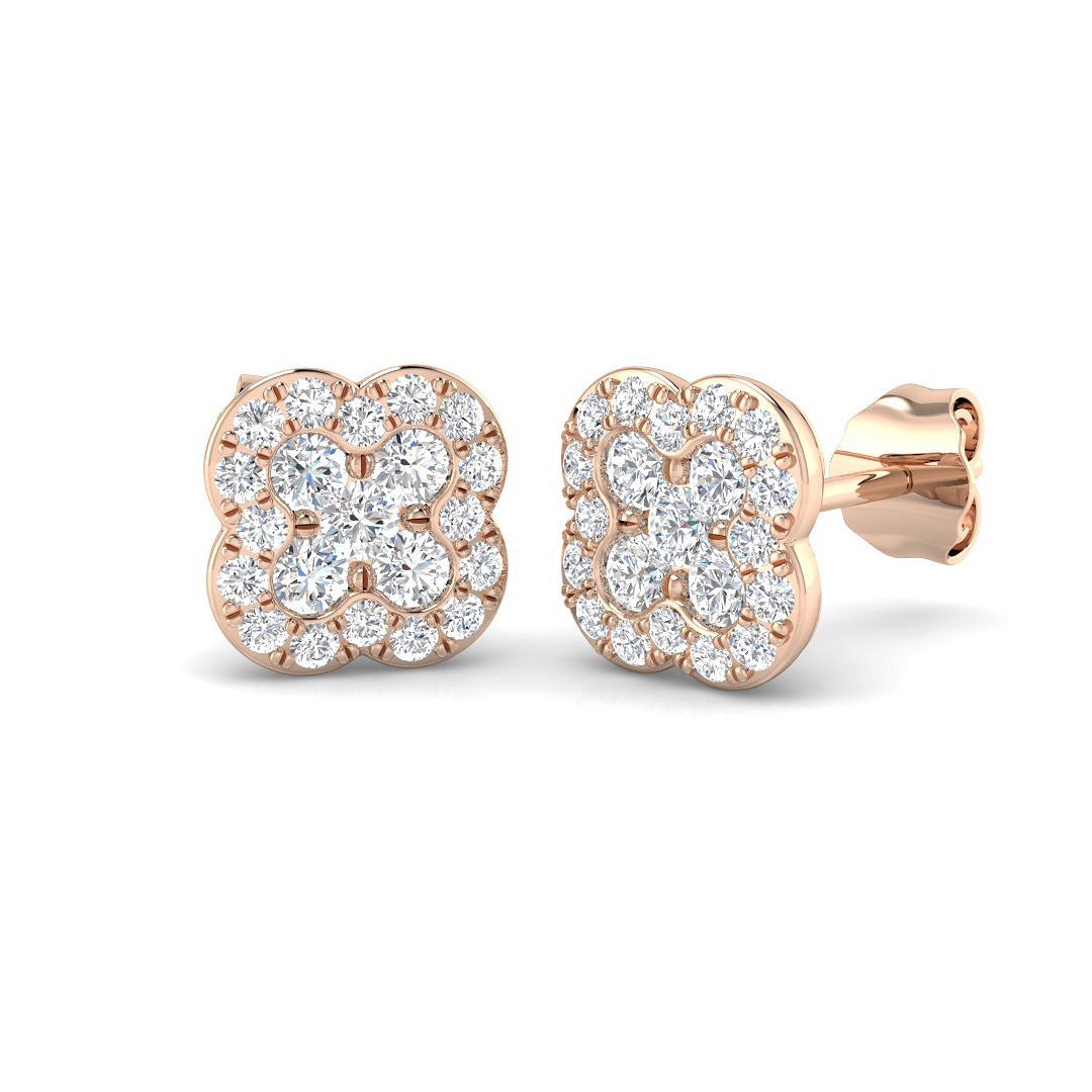 "Daypy Clover Diamond Earrings in Gold - 0.5ct to 1.25ct Luxury Jewelry"
