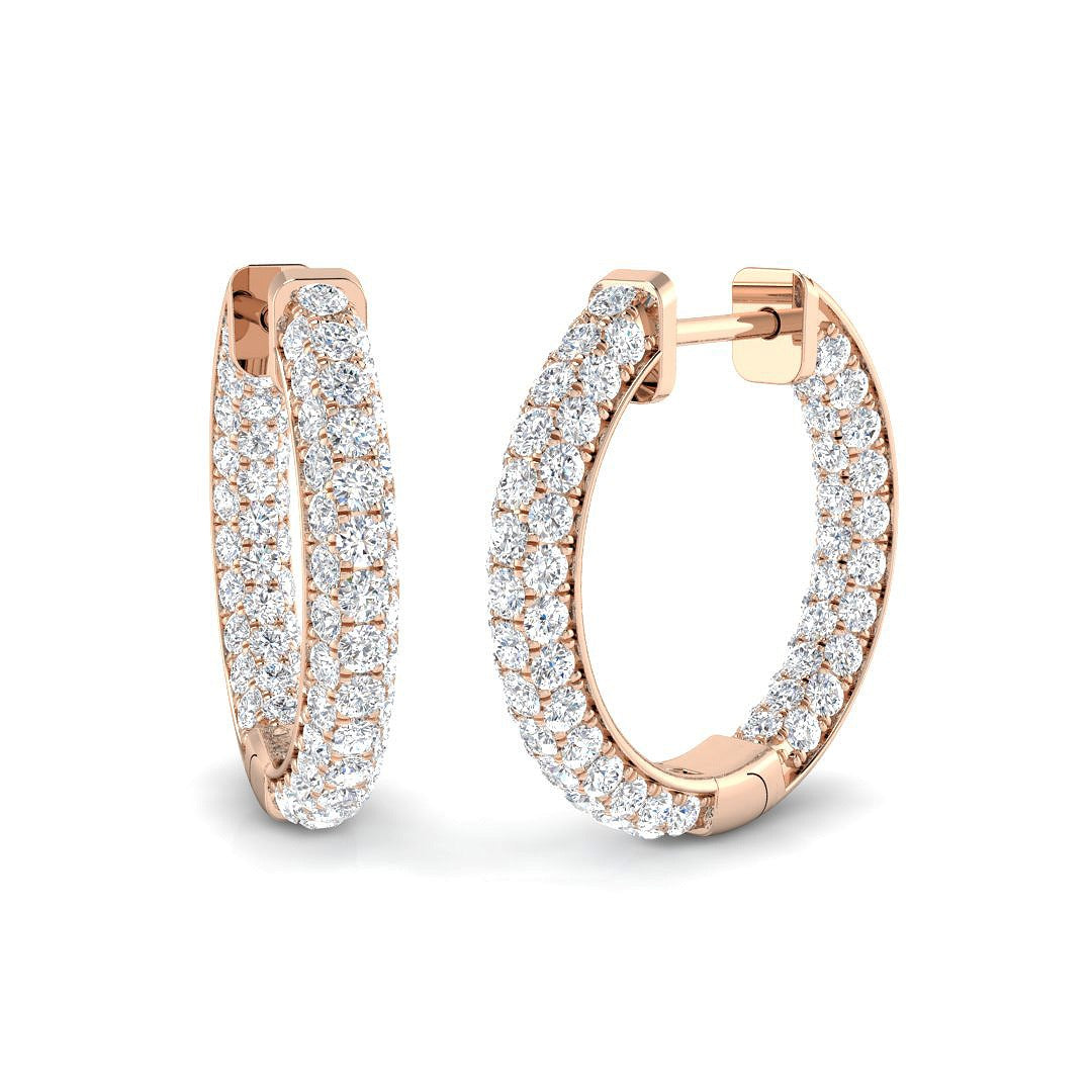 Hoop Earrings - Erfty 1.5ct-2ct Round Cut
