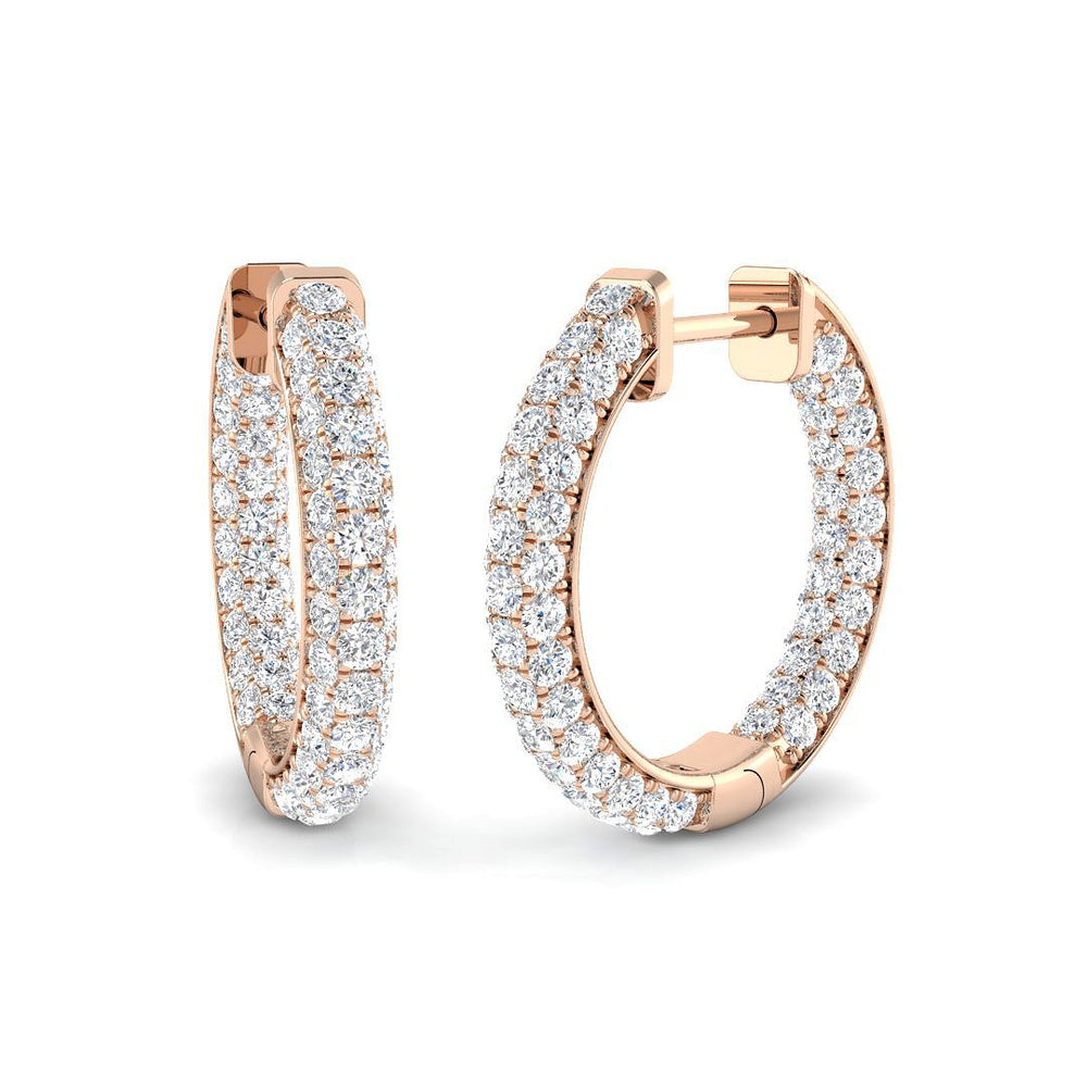 Hoop Earrings - Erfty 1.5ct-2ct Round Cut