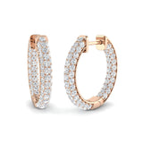 Hoop Earrings - Erfty 1.5ct-2ct Round Cut