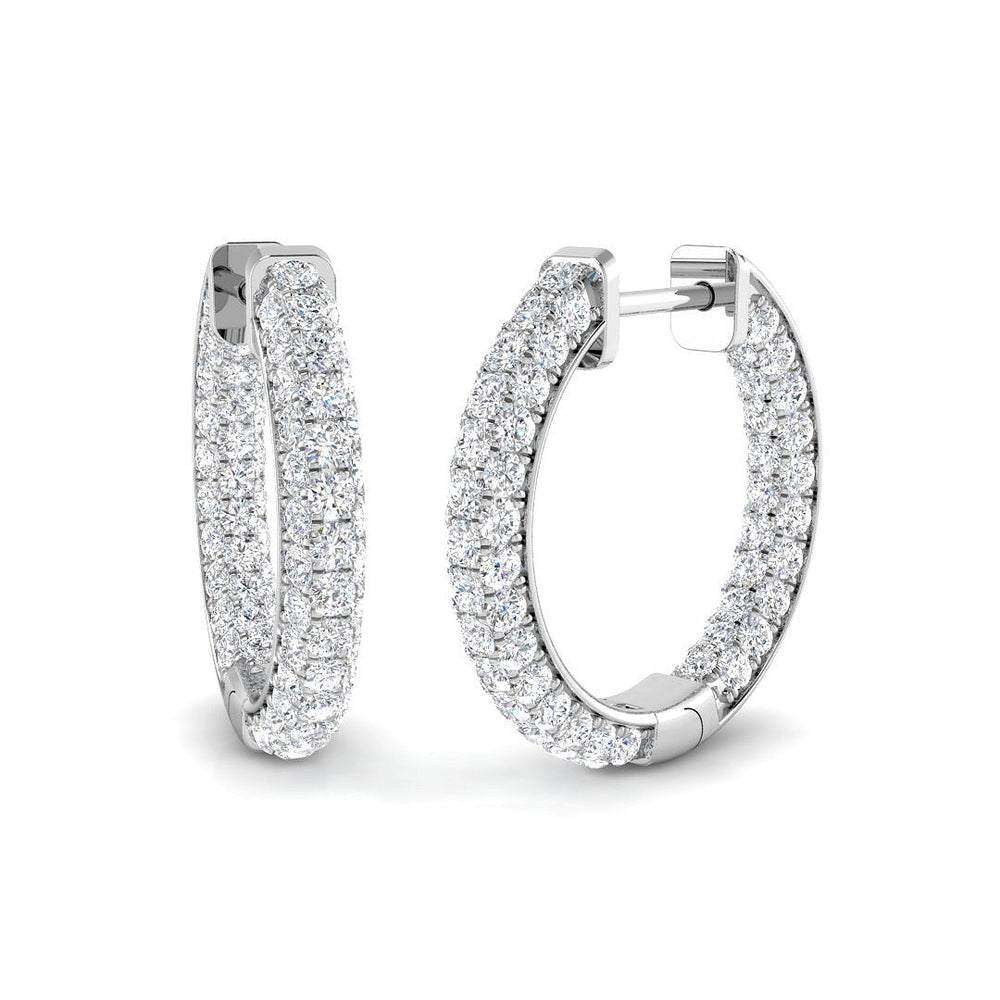 Hoop Earrings - Erfty 1.5ct-2ct Round Cut