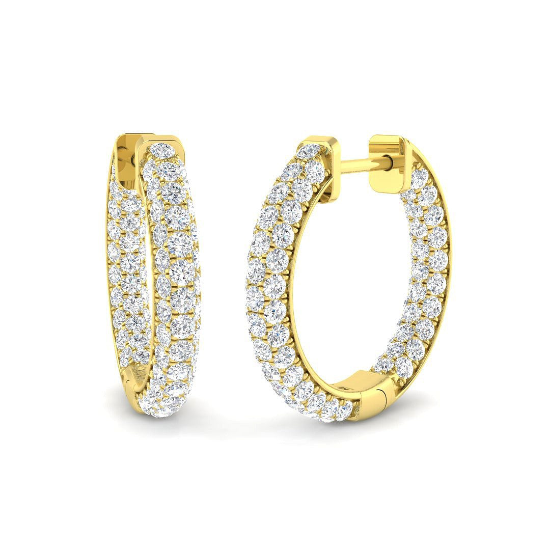 Hoop Earrings - Erfty 1.5ct-2ct Round Cut