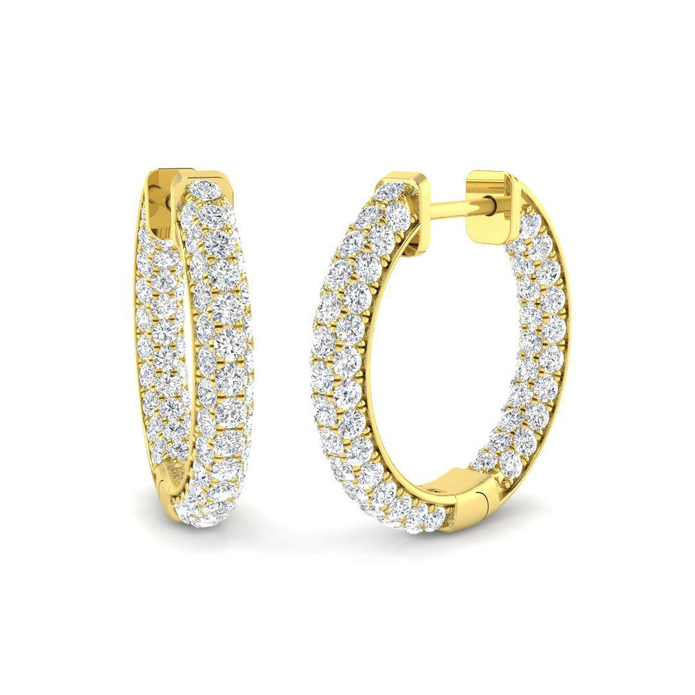 Hoop Earrings - Erfty 1.5ct-2ct Round Cut