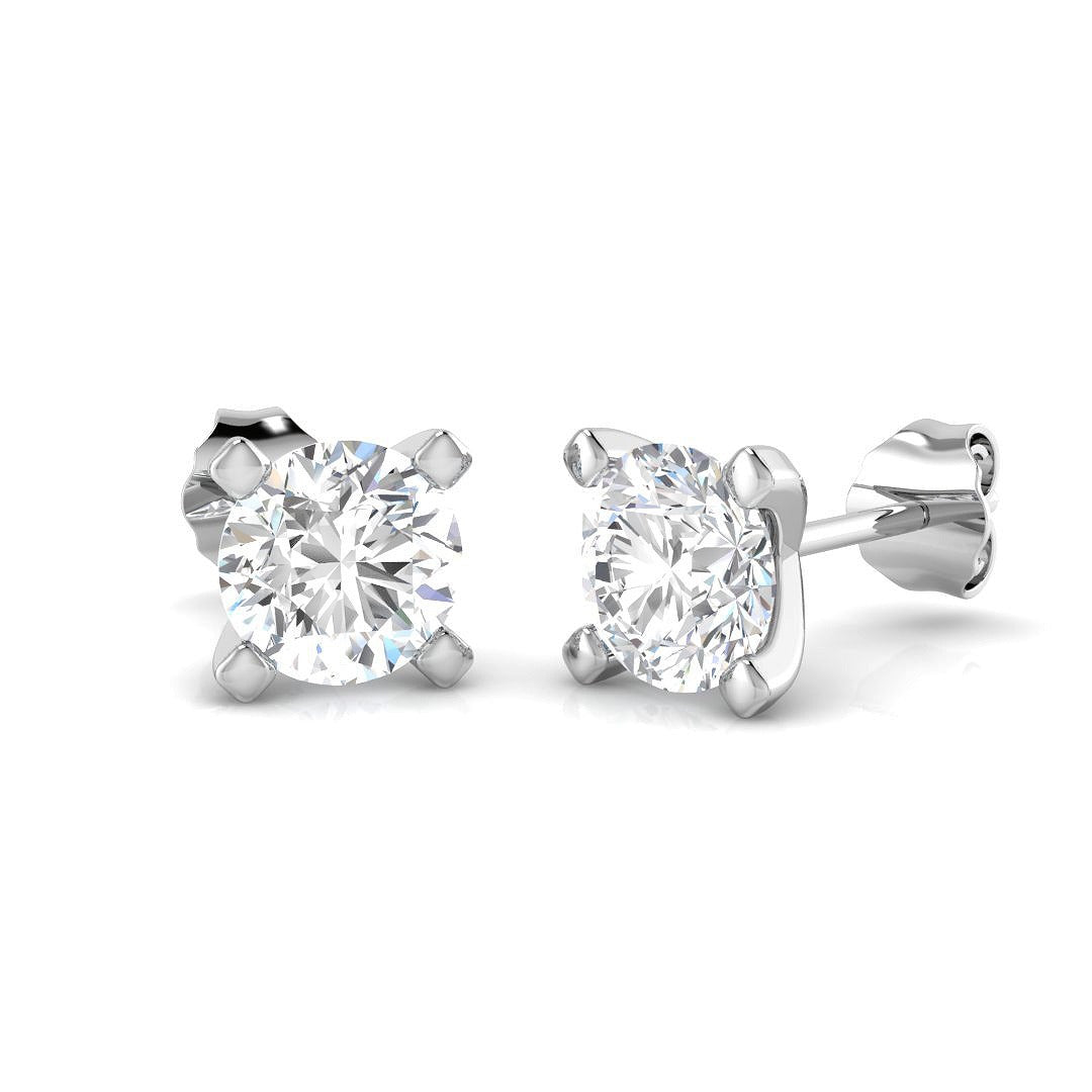 9ct White Gold 2ct Lab Grown Diamond Solitaire Earrings