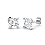 9ct White Gold 2ct Lab Grown Diamond Solitaire Earrings
