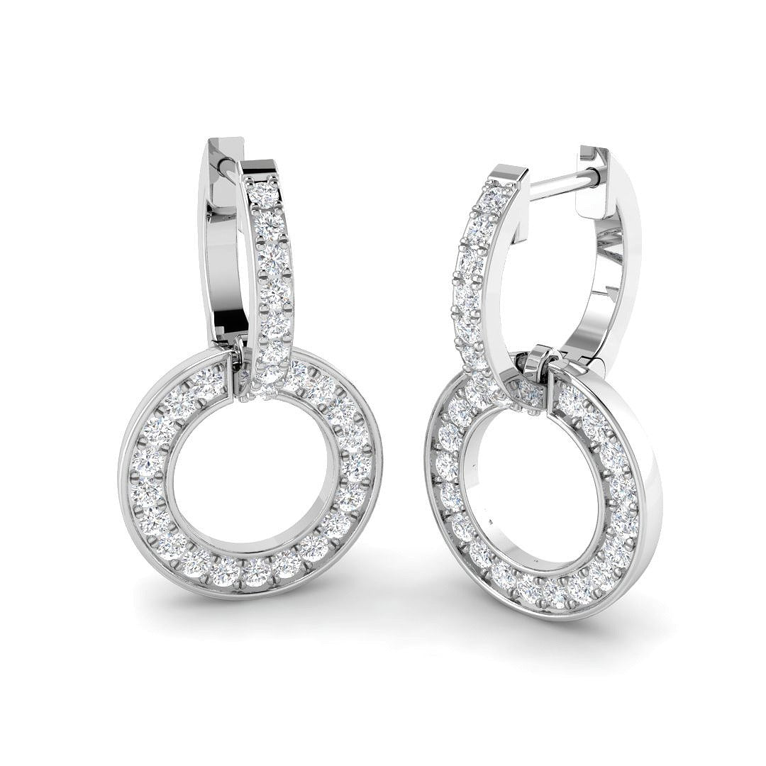 Tippy Gold Drop & Trilogy Diamond Earrings - Elegant 0.5ct Luxury