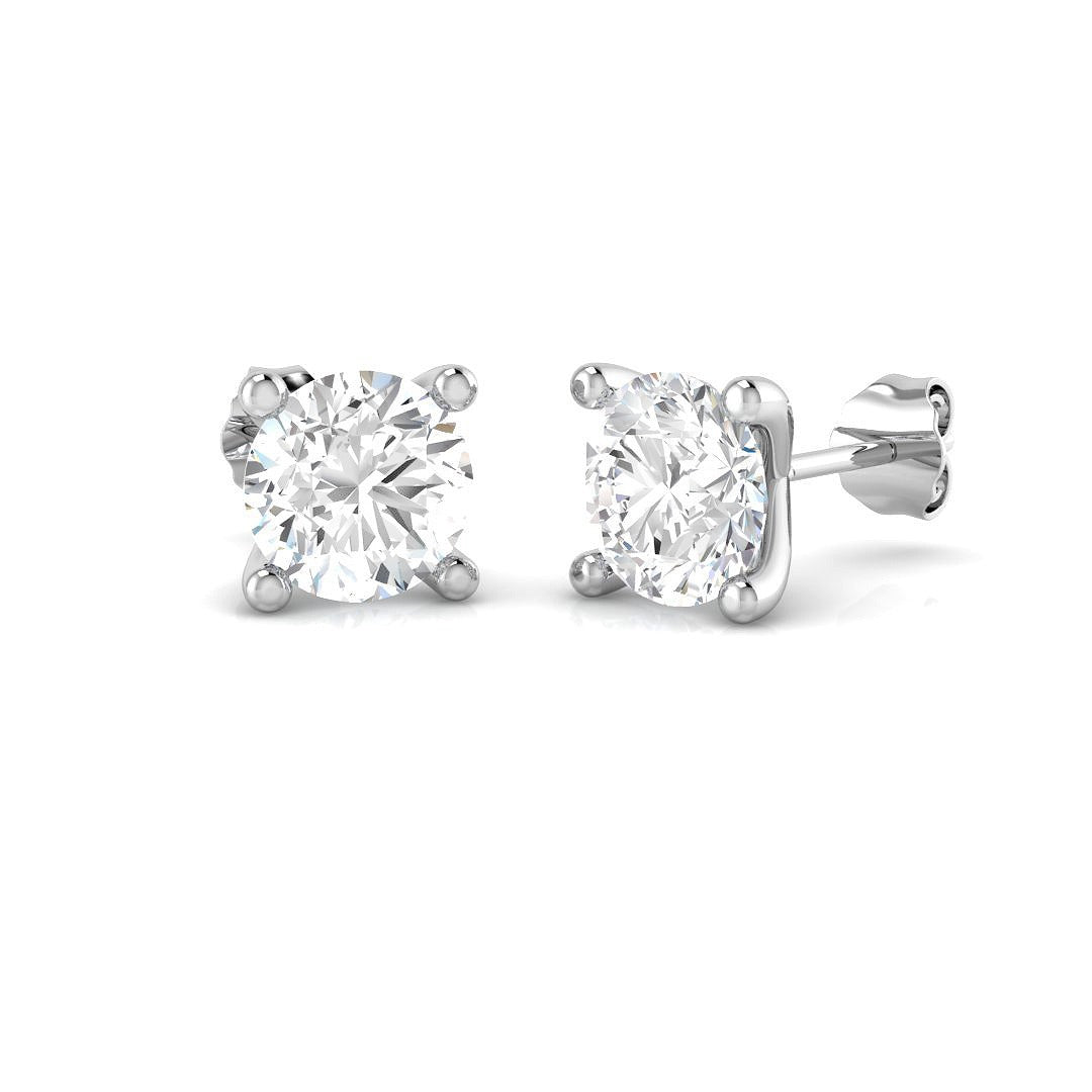 9ct White Gold 3.14ct Lab Grown Diamond Solitaire Earrings