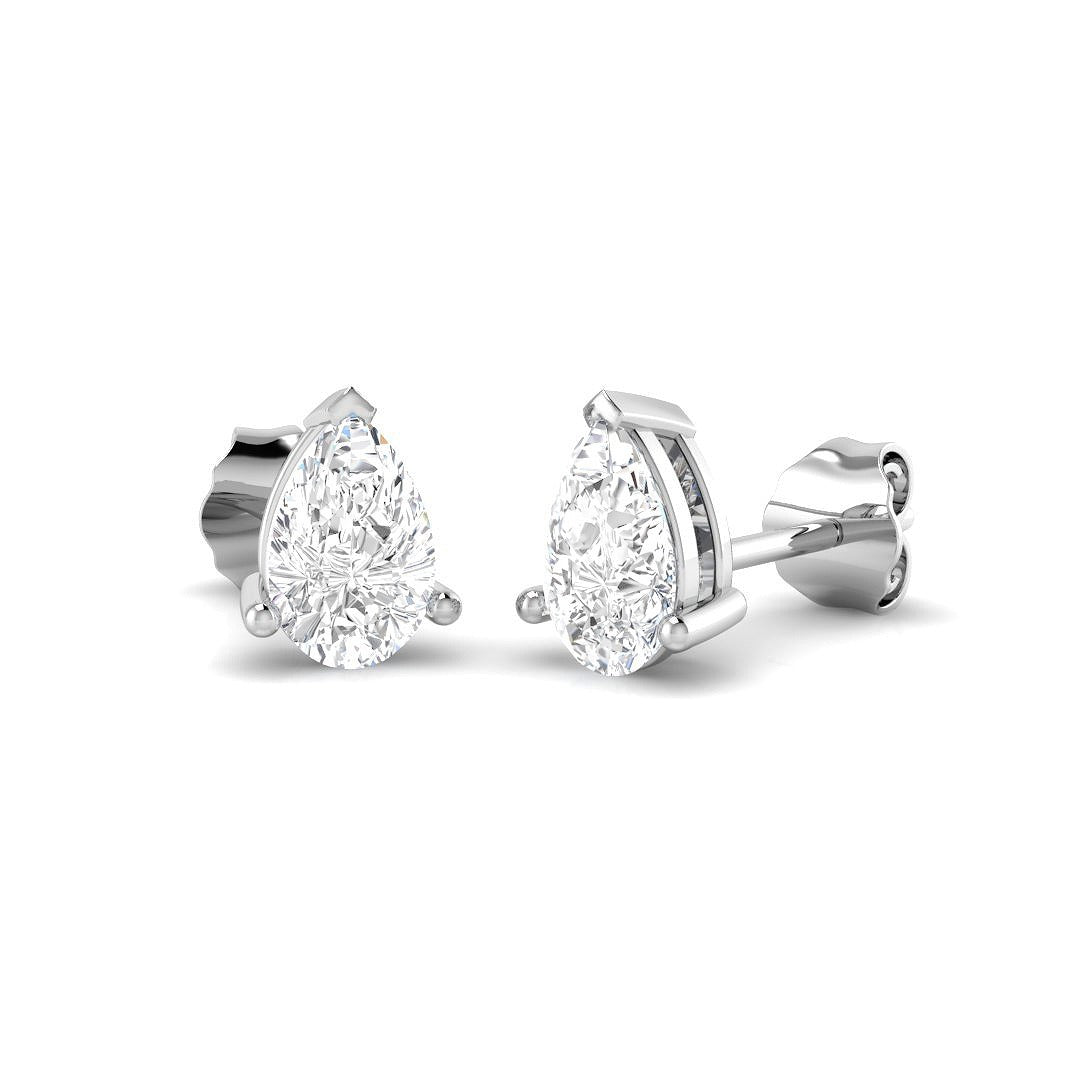 9ct White Gold 1.09ct Lab Grown Diamond Solitaire Earrings