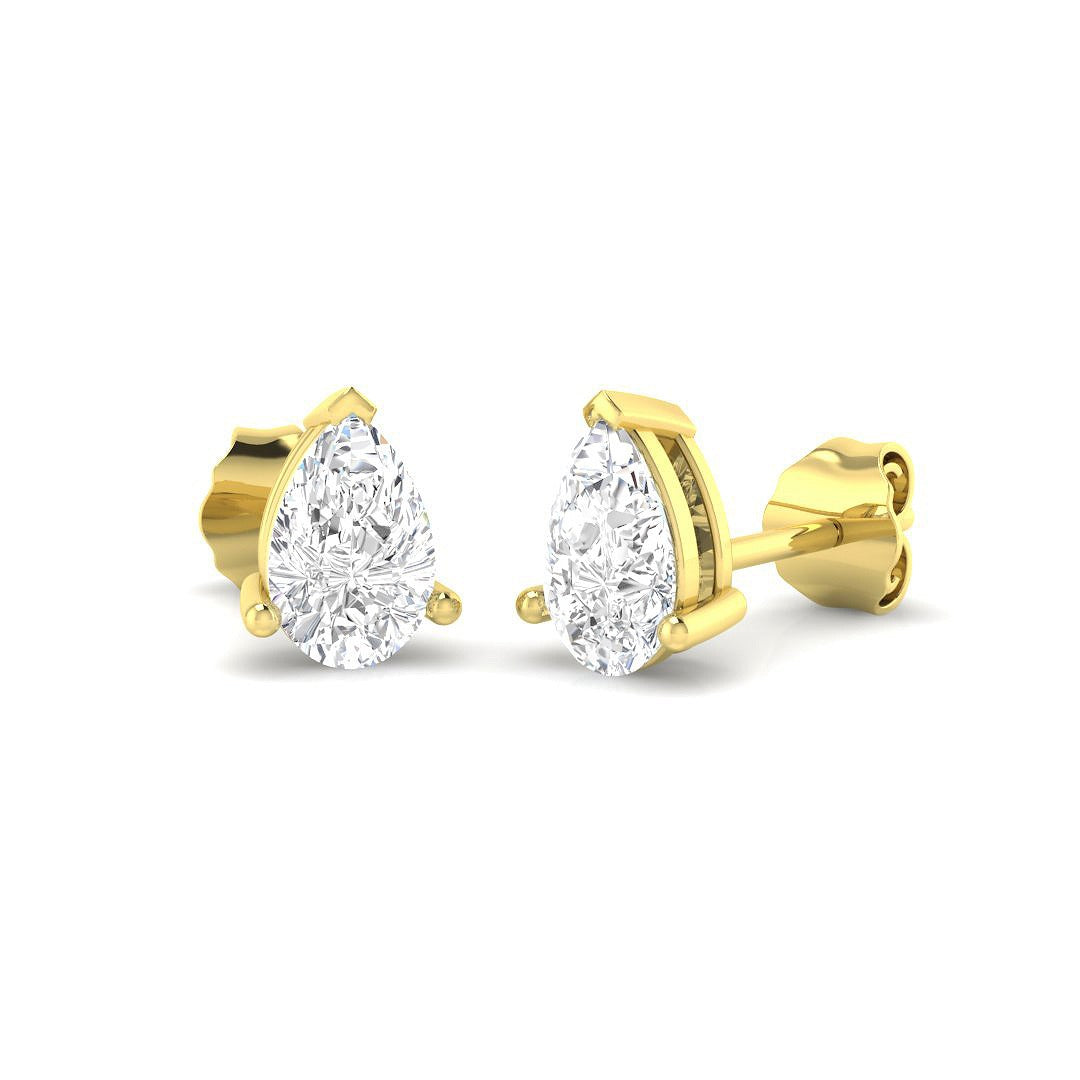 9ct Yellow Gold 1.09ct Lab Grown Diamond Solitaire Earrings