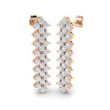 Lusmy 3ct Gold Drop & Trilogy Diamond Earrings - Luxurious Jewelry Gift