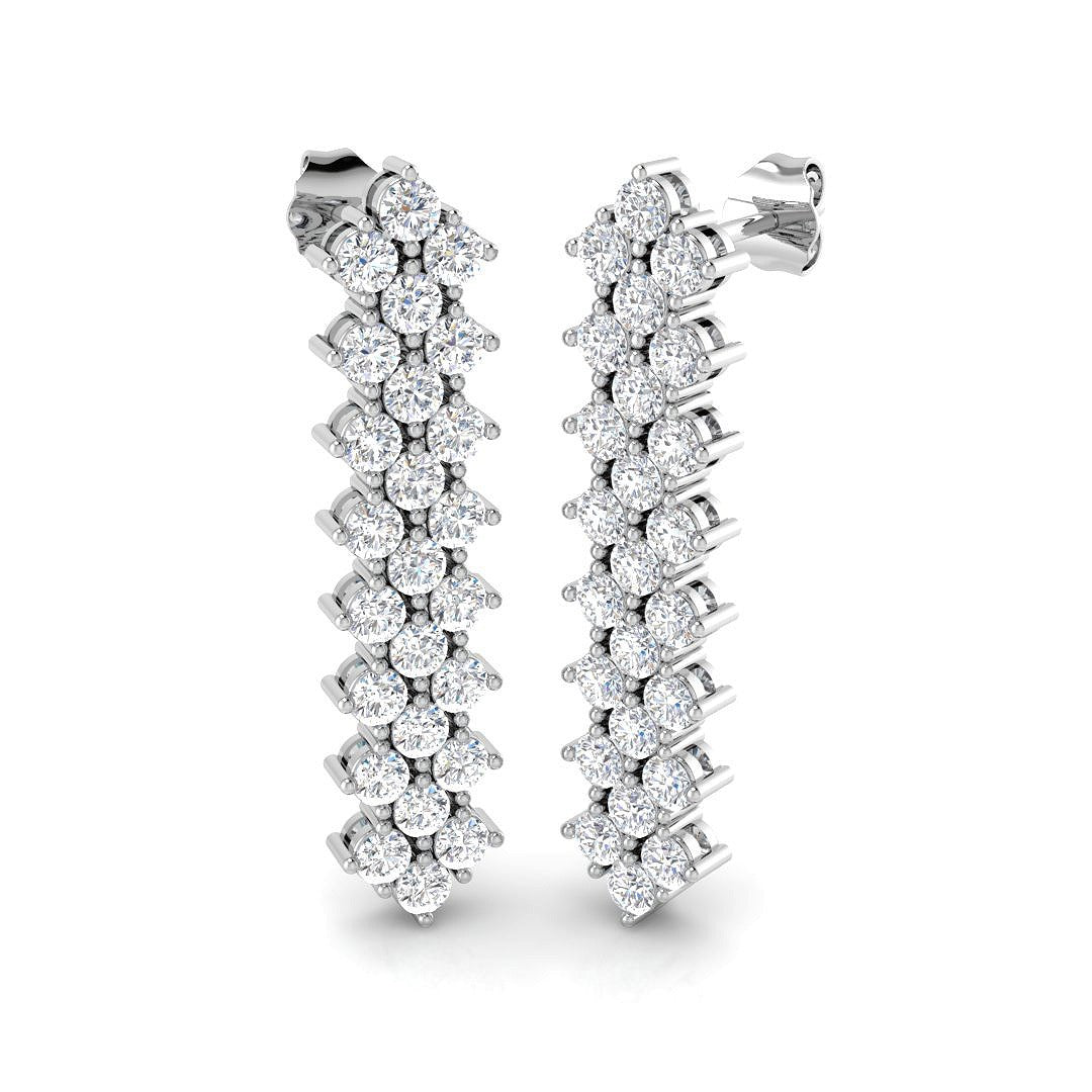 2.88ct Lab Diamond Round Cut Stud Earrings in 9K White Gold