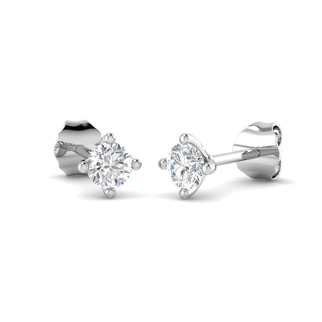 9ct White Gold 0.37ct Lab Grown Diamond Solitaire Earrings
