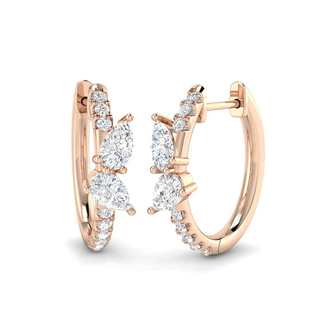 Hoop Earrings - Luyly Luxury 1ct Gold Diamond For Elegance