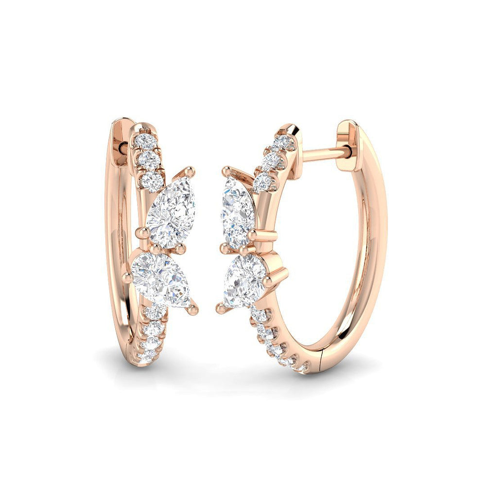 Hoop Earrings - Luyly Luxury 1ct Gold Diamond For Elegance